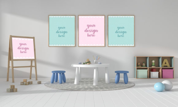 Download Kids Bedroom or Nursery with Empty Frame - Bedroom Collection
