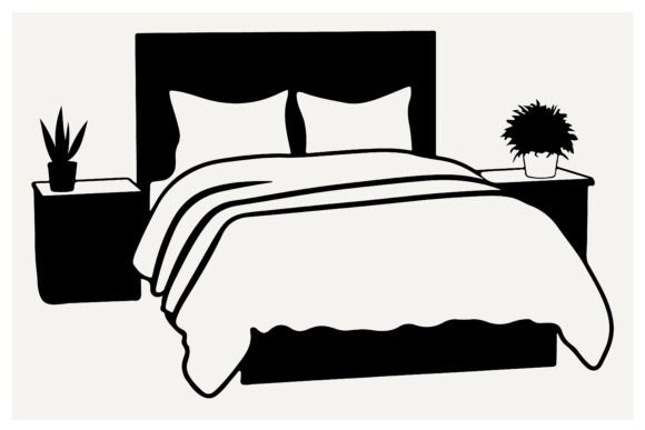 Download Modern Bedroom Interior Silhouette - Bedroom interior Collection