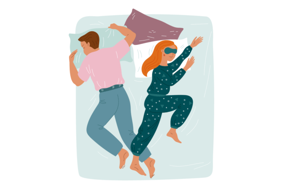 Download Night Sleep in Bedroom. Woman and Man in - Bedroom Collection
