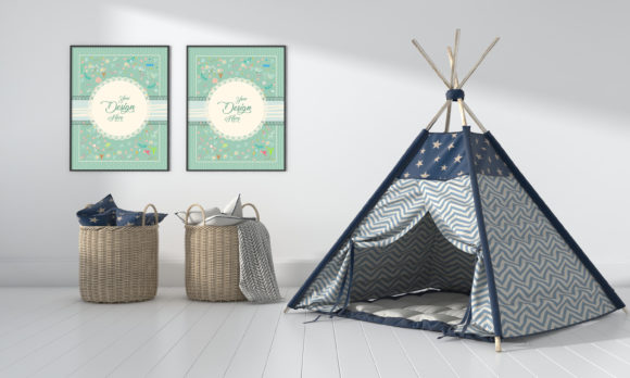 Download A Modern Kids Bedroom with a Empty Frame - Bedroom Collection