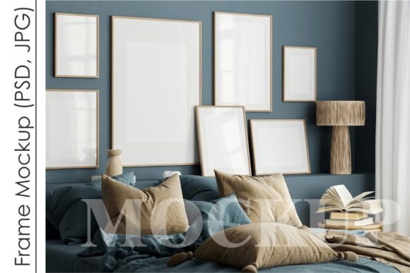 Download Gallery Wall Mockup in Bedroom Interior - Bedroom interior Collection