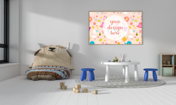 Download Kids Bedroom or Nursery with Empty Frame - Bedroom Collection