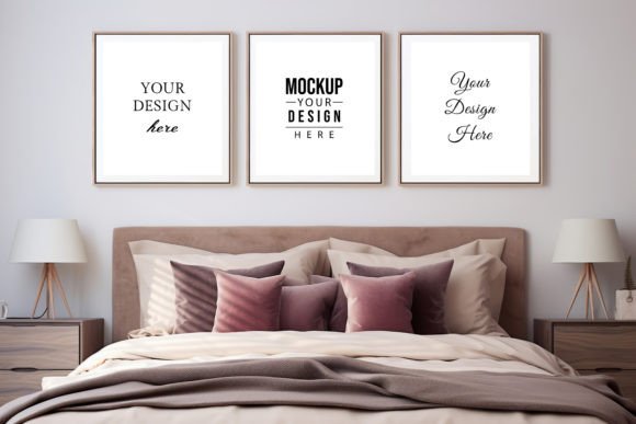 Download Frame Wall Mockup. Bedroom Interior - Bedroom interior Collection