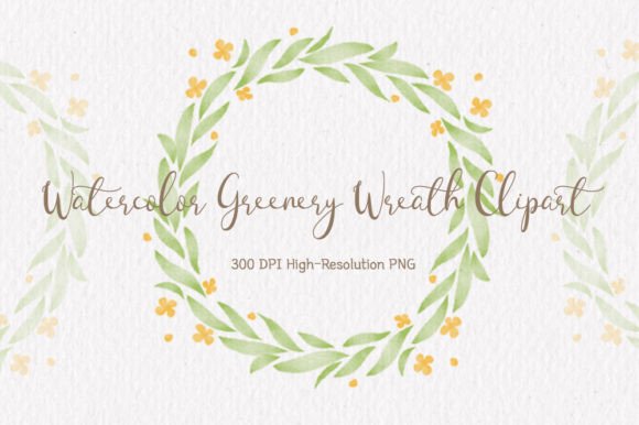 Download Watercolor Greenery Wreath Clipart - Watercolor greenery wreath Collection