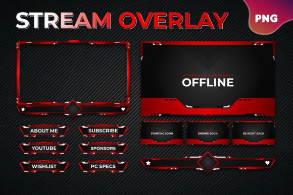 Download Stream Overlay Package in Red Theme - Stream Collection