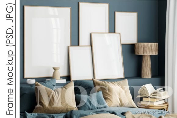 Download Gallery Wall Mockup in Bedroom Interior - Bedroom interior Collection