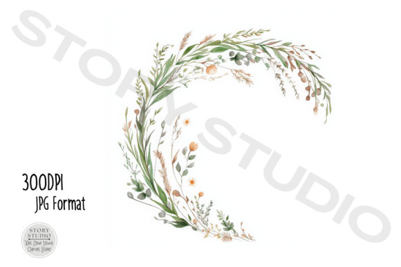 Download Watercolor Greenery Wreath Clipart - Watercolor greenery wreath Collection